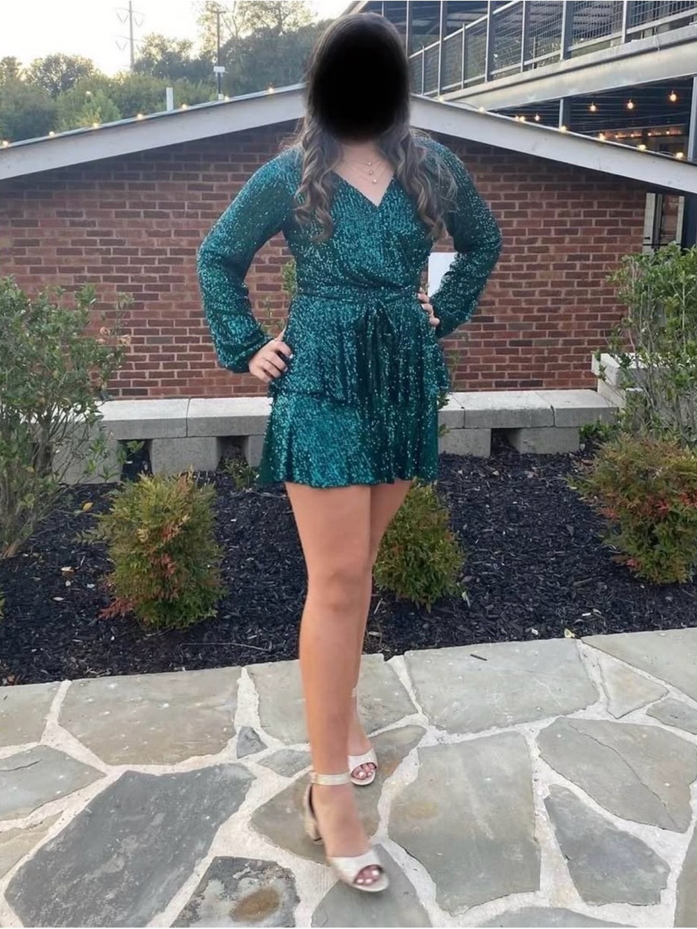 Homecoming/Fun Dress Teal Sequin Womens Size 9